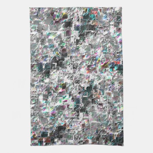 Kleur lijkt op vierkante dvd-snippers, ruwe mozaïe theedoek (Verticaal)