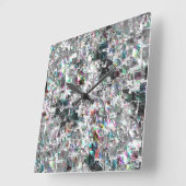 Kleur lijkt op vierkante dvd-snippers, ruwe mozaïe vierkante klok (Hoek)