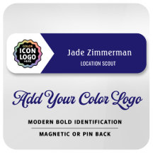 Kleur Logo Marineblauw Wit Werknemer Zakelijk ID