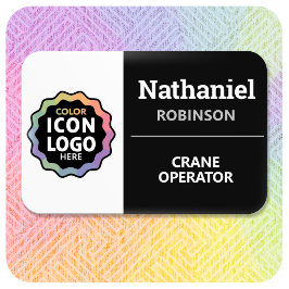 Kleur Logo Zwart Wit Minimaal Personeelskaart Naamplaatje
