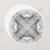 Kleur Mandala Artikel 5.25 x 5.25 Uitnodigingscirk Kaart (Voorkant / Achterkant)