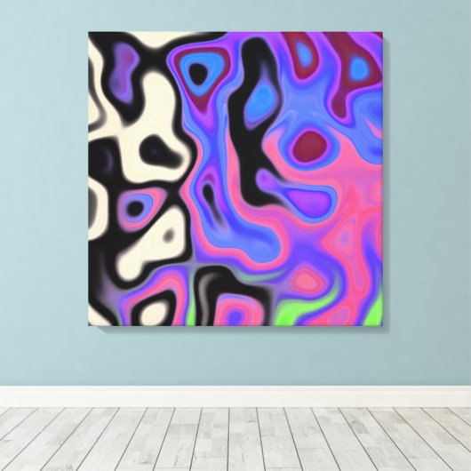 Kleur match groovy Abstract 4.4 Canvas Afdruk (Insitu (Houten vloer))