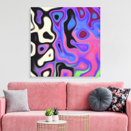 Kleur match groovy Abstract 4.4 Canvas Afdruk (Insitu (Woonkamer))