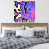 Kleur match groovy Abstract 4.4 Canvas Afdruk (Insitu (Slaapkamer))