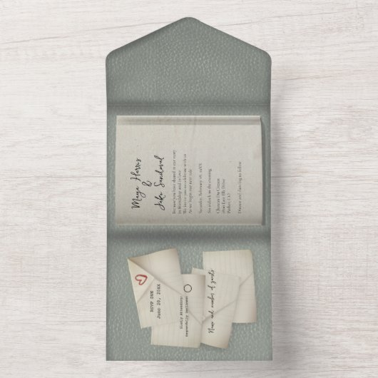 Kleur Match Liefde Notitie Boek Huwelijksuitnodigi All In One Uitnodiging (Binnen)