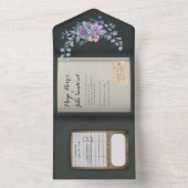 Kleur Match Waterverf Boek Huwelijksuitnodiging All In One Uitnodiging (Binnen)