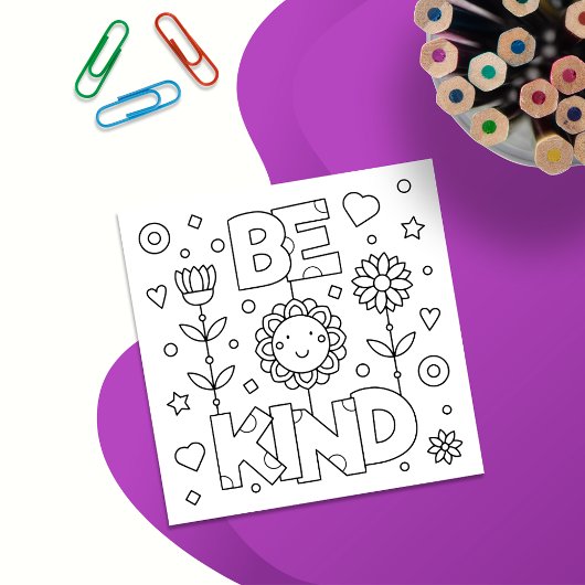 Kleur Me Be Kind Geef het door kaart