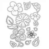 Kleur me bloemen grillige kunst sticker (Voorkant)