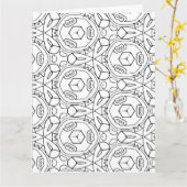 kleur me blokjes wenskaart kaart (Gele Bloem)