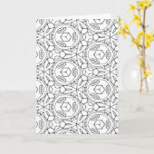 kleur me blokjes wenskaart kaart (Gele Bloem)