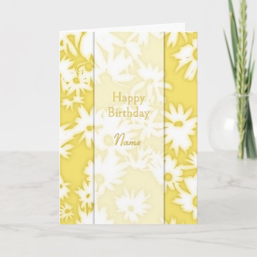 Kleur Me Daisies Gele Verjaardag Kaart (Voorkant)
