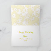 Kleur Me Daisies Gele Verjaardag Kaart (Binnen)