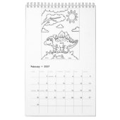 Kleur me dinosaurussen | Kinder kleurboek Kalender (Feb 2027)