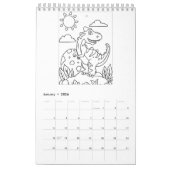Kleur me dinosaurussen | Kinder kleurboek Kalender (Jan 2026)