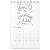 Kleur me dinosaurussen | Kinder kleurboek Kalender (Feb 2026)