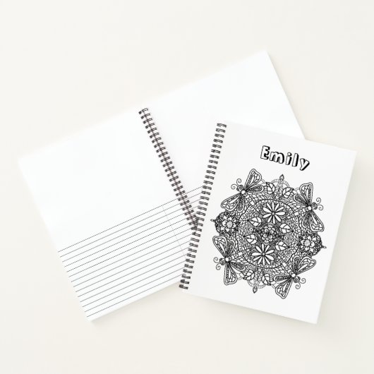  kleur Me Dragonfly Mandala Notitieboek (Binnen)