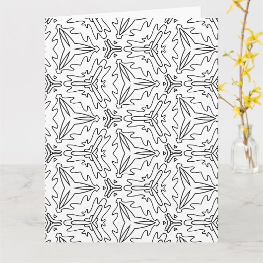 kleur me dragonfly wenskaart kaart (Gele Bloem)