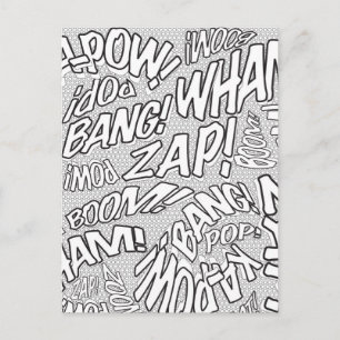 Kleur me Fun Retro Comic Book Pop Art Briefkaart