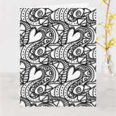 kleur me hartdoedel wenskaart kaart (Gele Bloem)