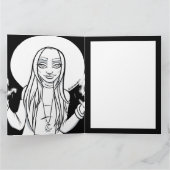 Kleur me in activiteit Cartoon anime heks Kaart (Binnen)