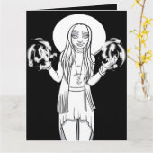 Kleur me in activiteit Cartoon anime heks Kaart (Gele Bloem)