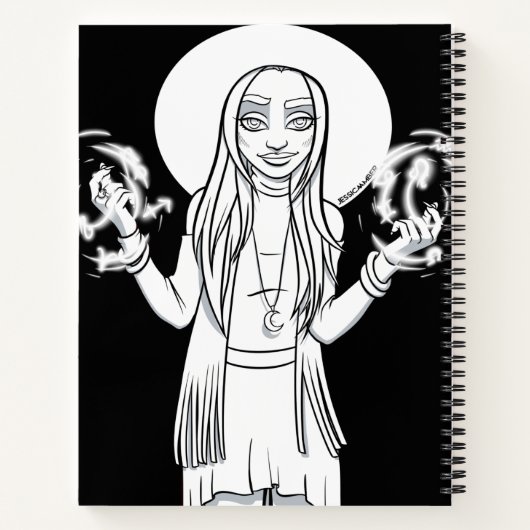 Kleur me in anime heks Engelse school Notitieboek (Achterkant)