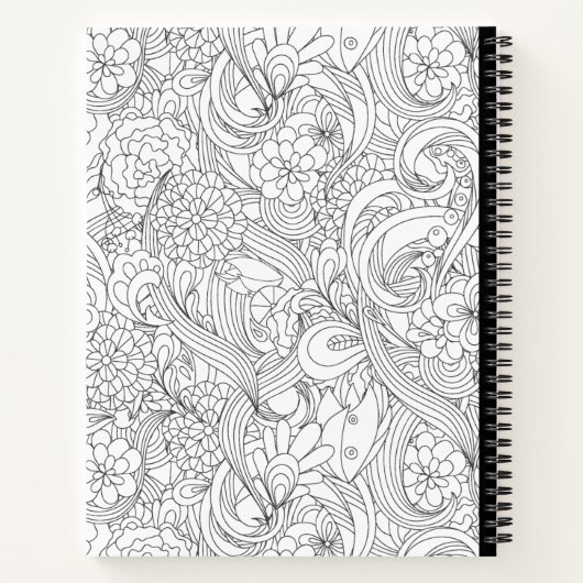 Kleur me in Camellia Flower Pattern Notitieboek (Achterkant)