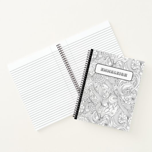 Kleur me in Camellia Flower Pattern Notitieboek (Binnen)