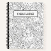 Kleur me in Camellia Flower Pattern Notitieboek (Voorkant)