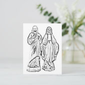 Kleur me! Jesus & Mary Briefkaart (Staand voorkant)