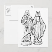 Kleur me! Jesus & Mary Briefkaart (Voorkant / Achterkant)