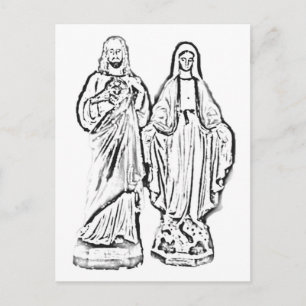 Kleur me! Jesus & Mary Briefkaart