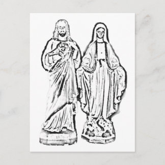 Kleur me! Jesus & Mary Briefkaart