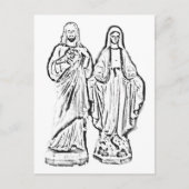 Kleur me! Jesus & Mary Briefkaart (Voorkant)