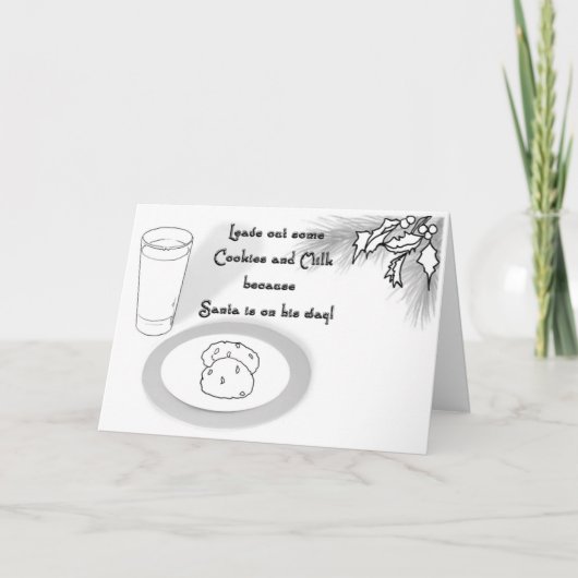 KLEUR ME Kaarten! "Melk & Kerstmis van Koekjes " Feestdagen Kaart (Voorkant)