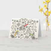 Kleur me kerst kaart (Gele Bloem)