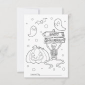 Kleur me Kinder Halloween Coloring Activity Kaart (Voorkant)