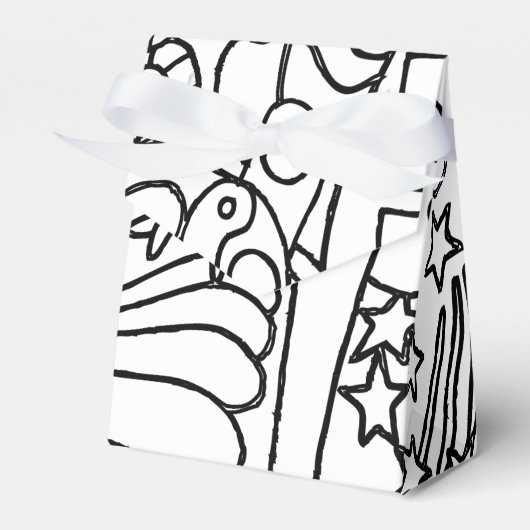 Kleur me Kleurplaten Party Gast Bedankdoosjes (Voorkant Zijde)