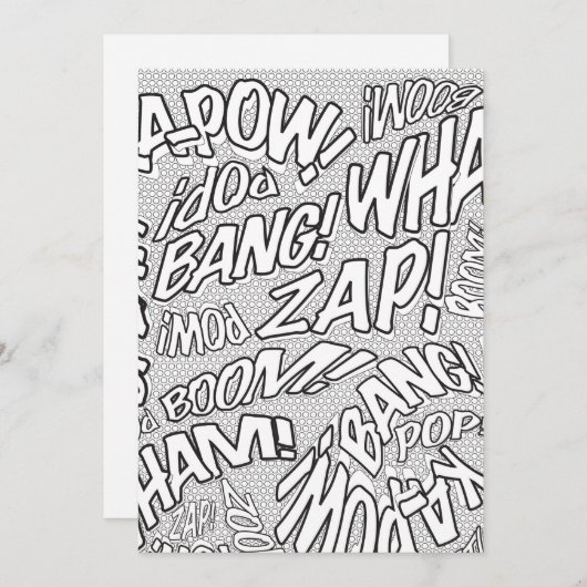 Kleur Me Leuk Retro Strip Pop Art Kaart (Voorkant / Achterkant)