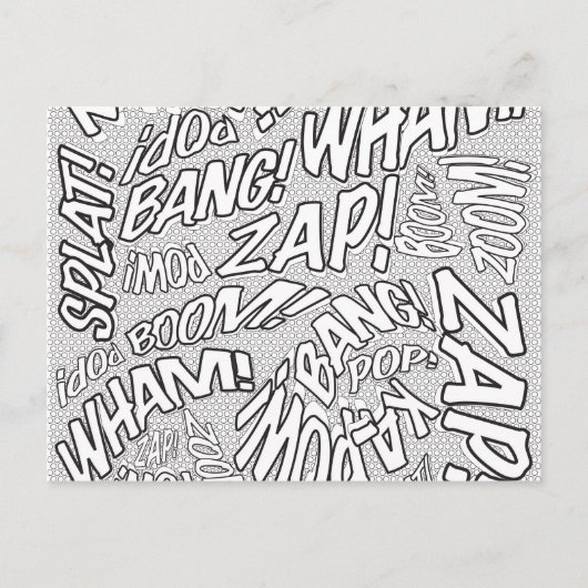 Kleur Me Leuk Retro Stripboek Pop Art Briefkaart (Voorkant)