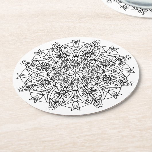 Kleur Me Mandala Flower onderzetter (Gebogen)