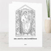 kleur me mary en jesus wenskaart kaart (Achterkant)