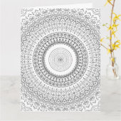 kleur me meditatie wenskaart doedle kaart (Gele Bloem)