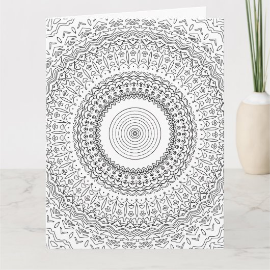 kleur me meditatie wenskaart doedle kaart (Voorkant)