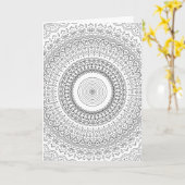 kleur me meditatie wenskaart doedle kaart (Gele Bloem)