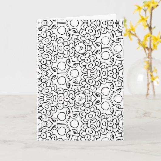 kleur me mod wenskaart kaart (Gele Bloem)