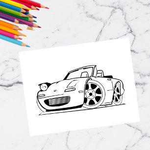 Kleur-me-moderne auto KINDER KAARTEN