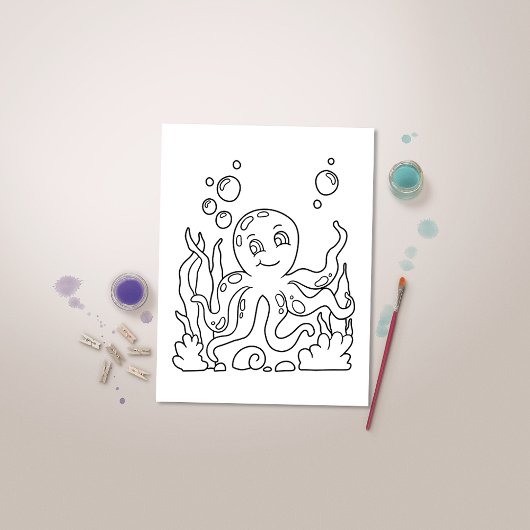 Kleur me-octopus | KINDER KAARTEN