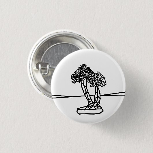 KLEUR ME PALM BONSAI RONDE BUTTON 3,2 CM (Voorkant /achterkant)