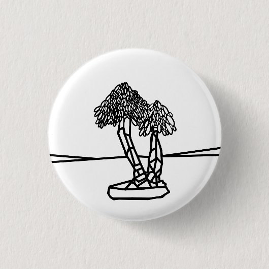KLEUR ME PALM BONSAI RONDE BUTTON 3,2 CM (Voorkant)